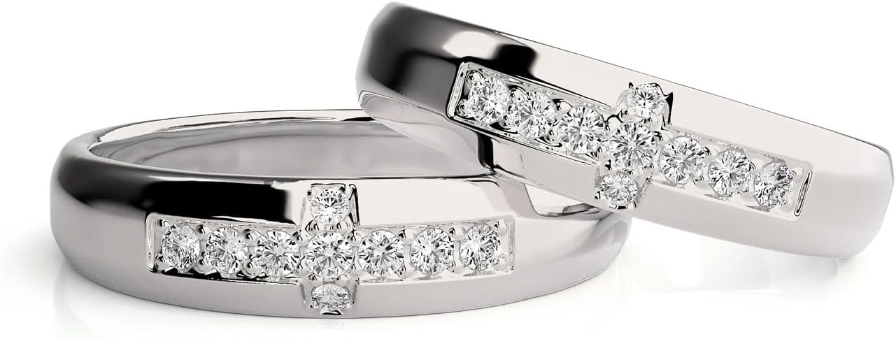 Sterling Silver & Gold Custom Wedding Rings with Moissanite/Diamonds –