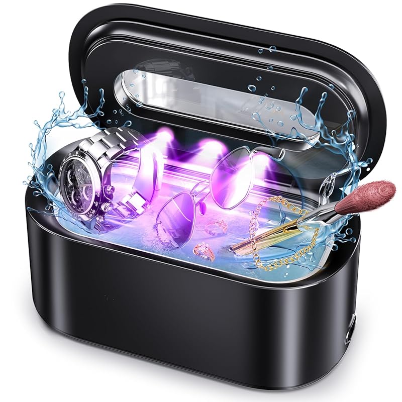 48KHz Digital Ultrasonic Jewelry Cleaner – Dual Mode Timer for Eyeglas