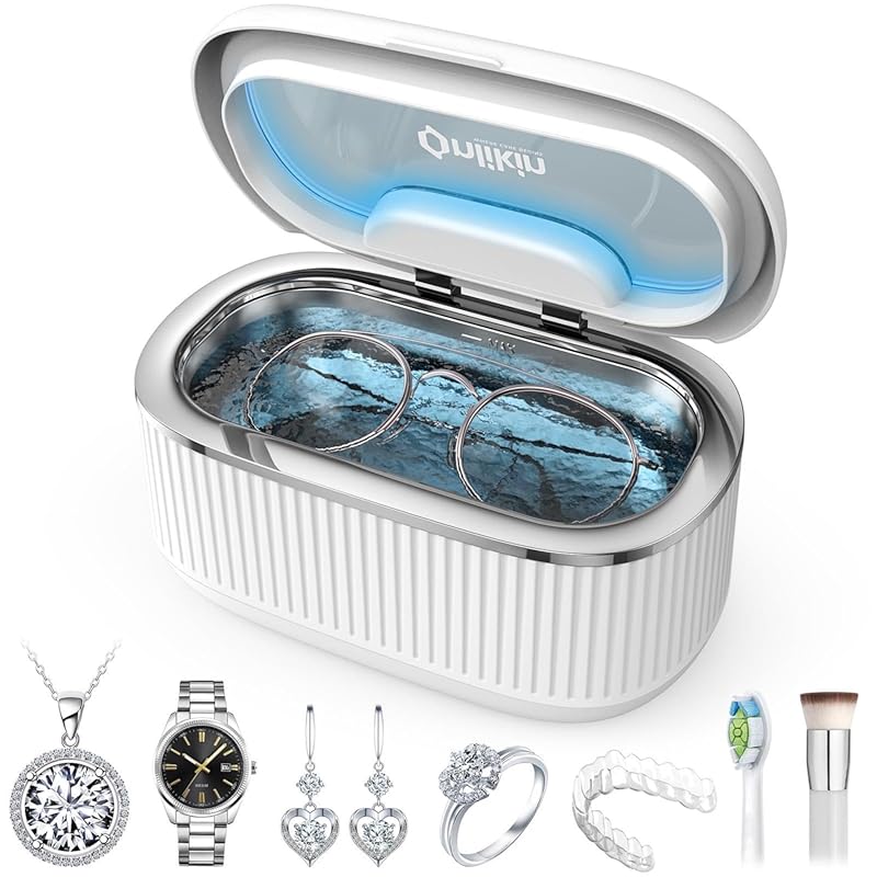35W Ultrasonic Jewelry Cleaner with 45KHz, 5 Timer & 3 Power Modes for