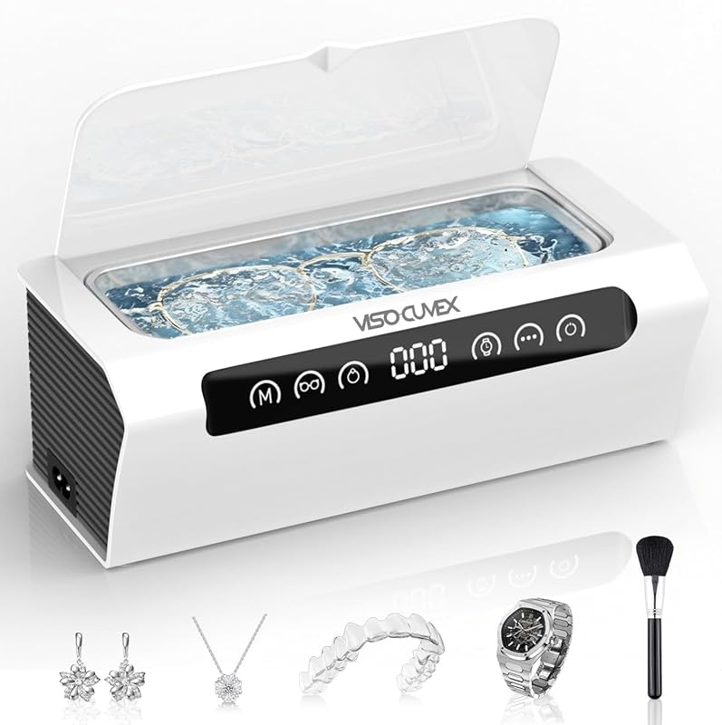 45KHz Ultrasonic Jewelry Cleaner – 16.9oz Digital Machine with 4 Modes