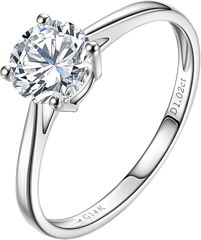 IGI Certified Lab Grown Diamond Solitaire Ring, 1-3 Carat, 14K White G