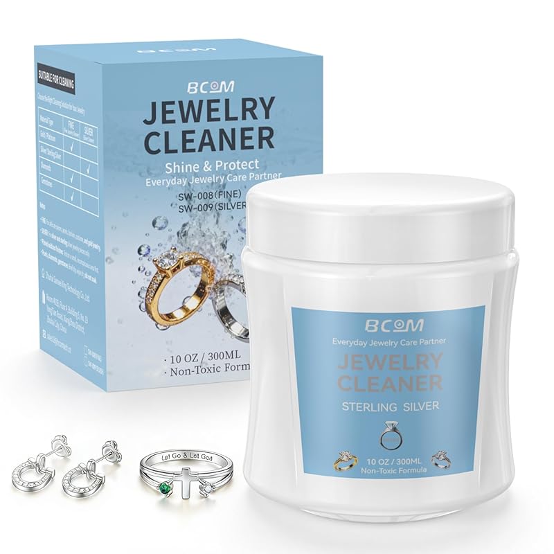 BCOM Jewelry Cleaner Solution, Restores Shine to Rings, Necklaces & Ea