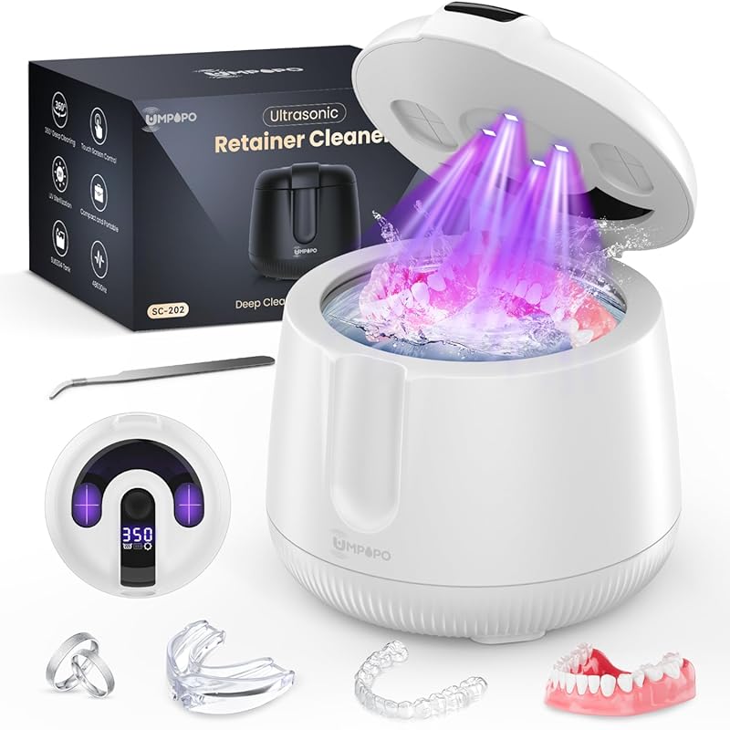 Ultrasonic Retainer Cleaner Machine 48kHz with 200ML Capacity for Dent