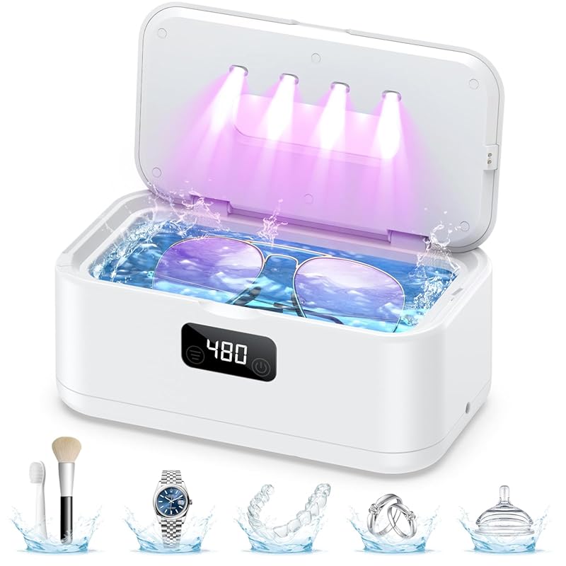 50Khz Ultrasonic Jewelry Cleaner with Digital Timer for Jewelry, Glass