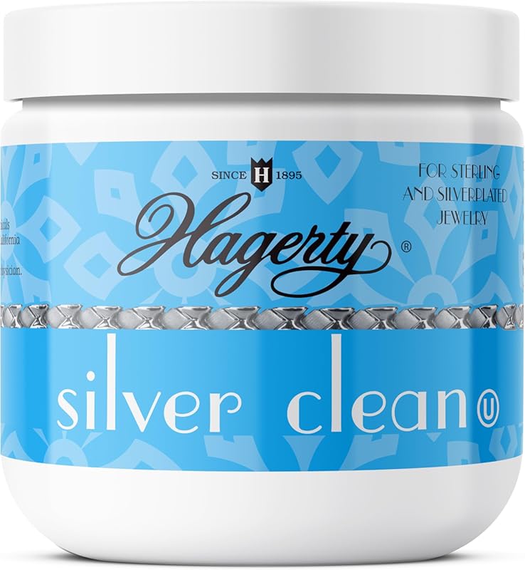 Hagerty Silver Jewelry Cleaner & Tarnish Remover, 7 oz with Dipping Ba