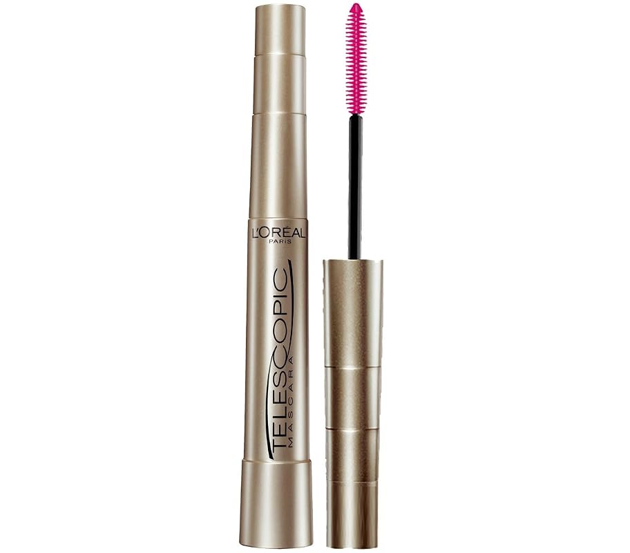 L'Oreal Paris Telescopic Washable Mascara, Blackest Black, 0.27 Fl Oz,