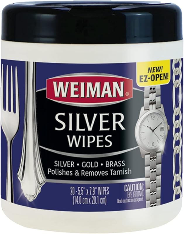 Weiman Jewelry Polish Cleaner and Tarnish Remover Wipes for Silver, Go