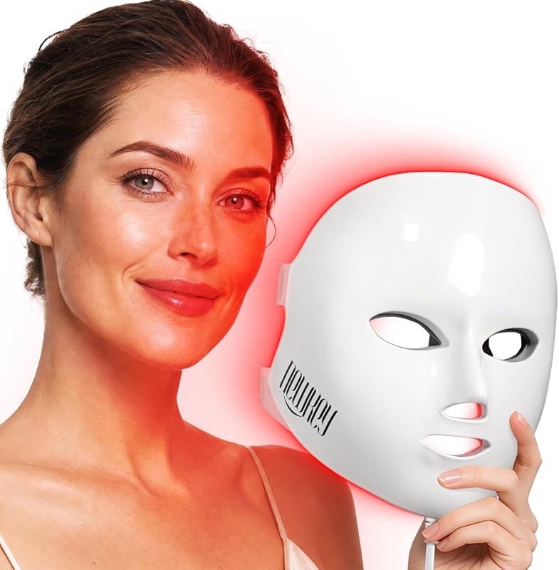 NEWKEY 4D LED Red Light Therapy Mask with 450 Chips for Anti-Aging and