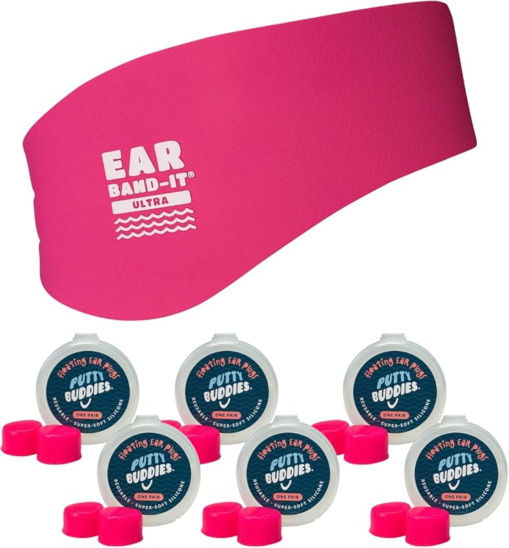 Earvolution Ear Band-It Ultra Swimming Headband & Putty Buddies Ear Pl