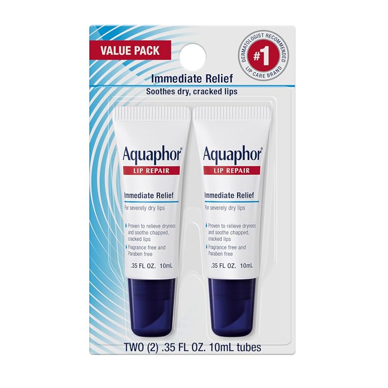 Aquaphor Lip Repair Ointment, Moisturizing Lip Balm for Relieving Dryn