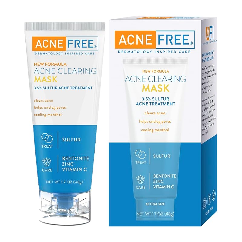 AcneFree 3.5% Sulfur Acne Clearing Mask with Vitamin C and Bentonite t