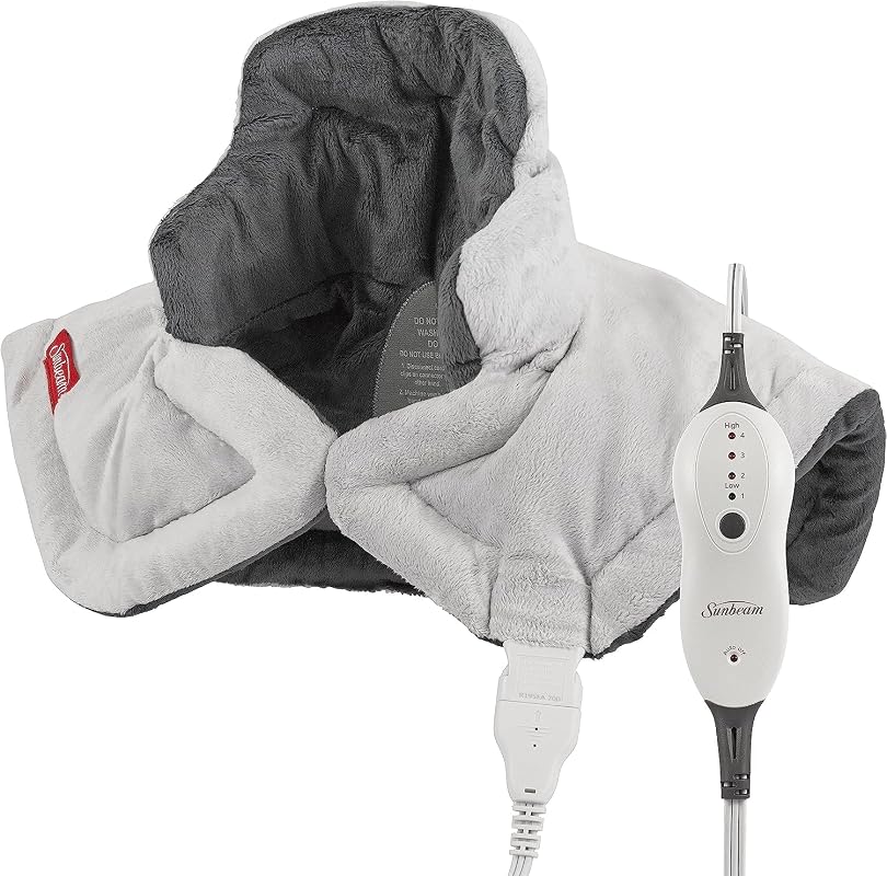 Sunbeam Contoured Heating Pad for Neck Shoulder Pain Relief, Auto Shut