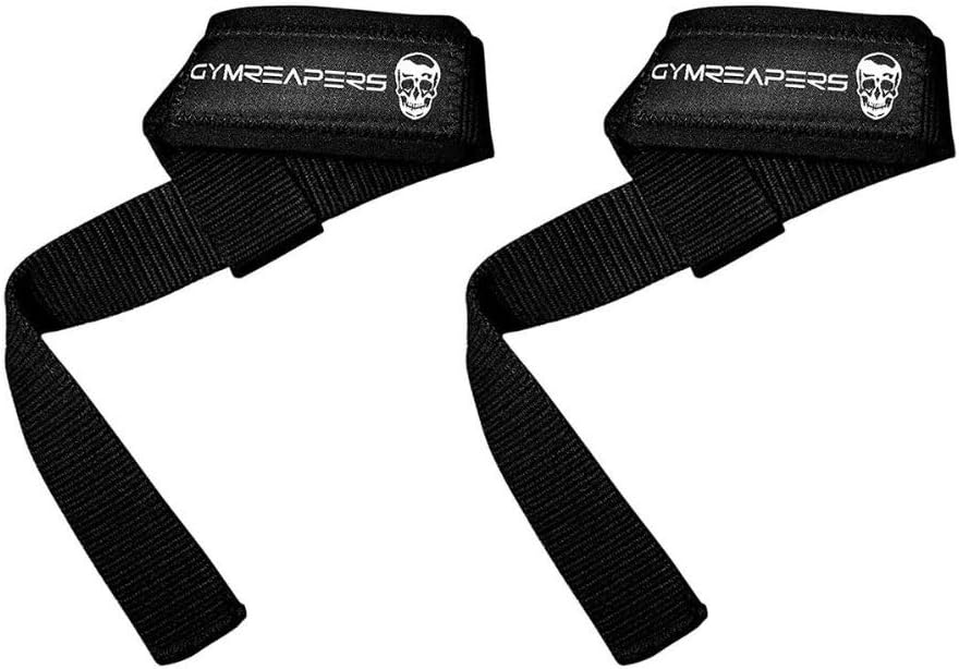 Gymreapers Lifting Wrist Straps: Padded Neoprene & 18-inch Cotton for 