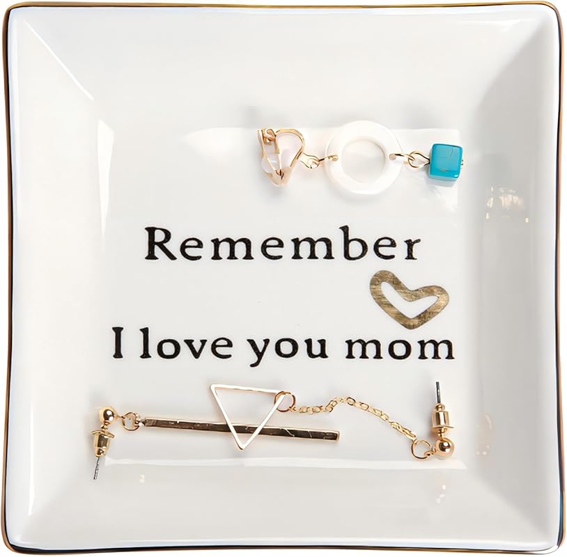 HOME SMILE Ceramic Ring Dish Jewelry Tray - 