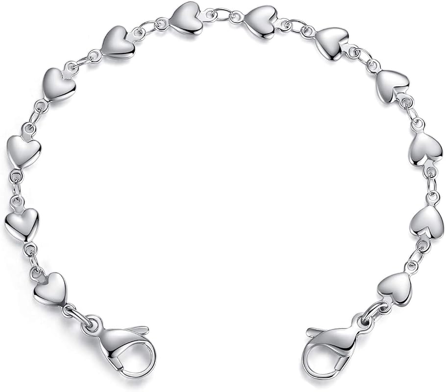LinnaLove Heart Link Stainless Steel Interchangeable Medical Alert Bra
