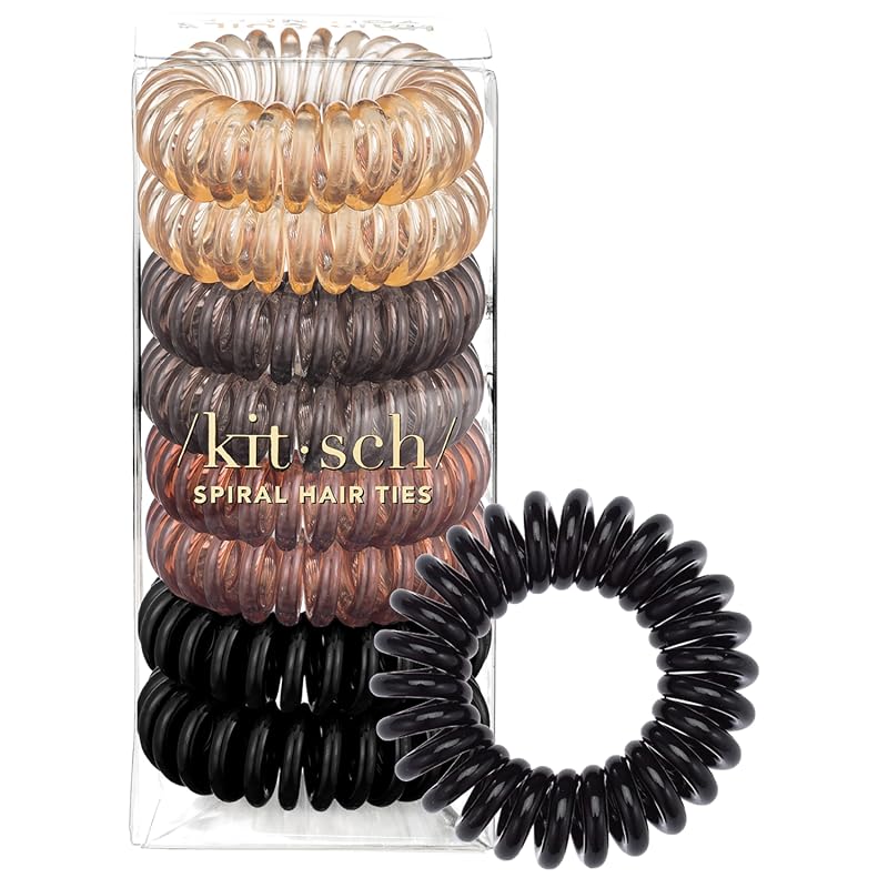 Kitsch Spiral Hair Ties for Women – Coiled Plastic Hair Ties No Damage