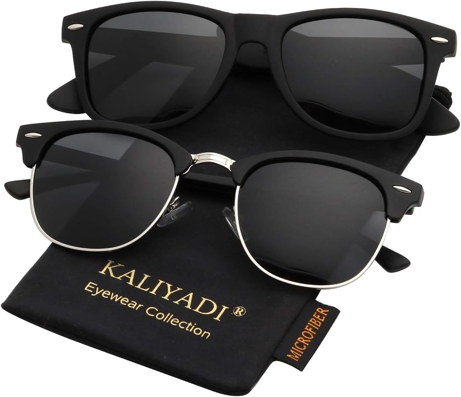 KALIYADI Semi-Rimless Polarized Sunglasses for Men and Women – UV Bloc