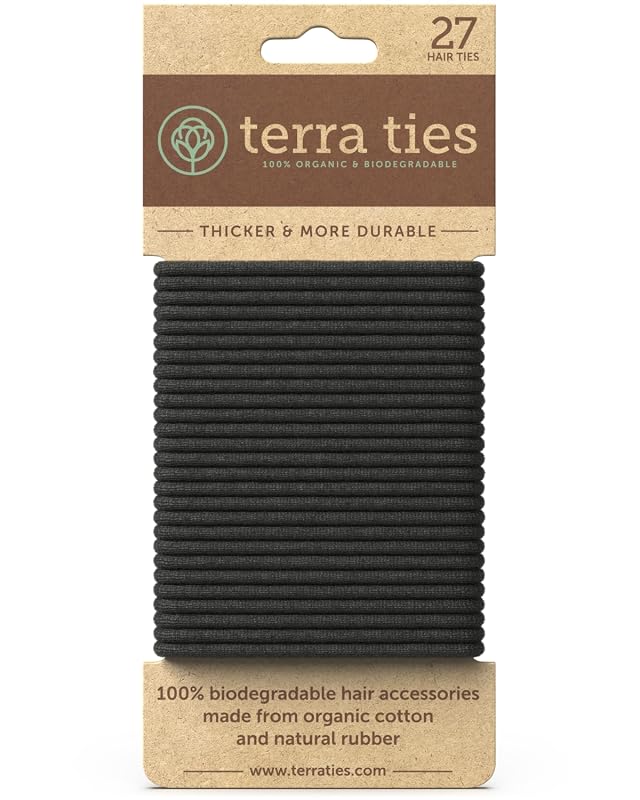 Biodegradable Elastic Hair Ties for Men and Women, Organic Plastic-Fre