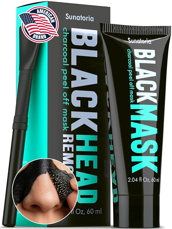SUNATORIA Charcoal Black Peel Off Face Mask with Botanical Extracts fo
