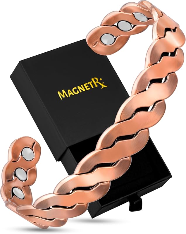 MagnetRX Twisted Copper Magnetic Bracelet for Men & Women — Adjustable