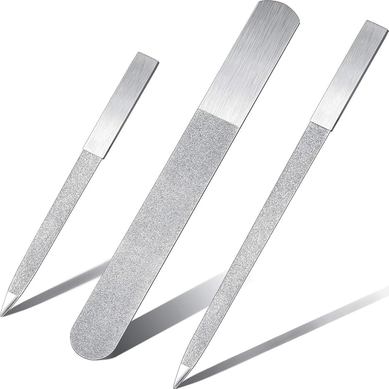 Mudder 3-Piece Stainless Steel Diamond Nail File Set – Double-Sided Bu