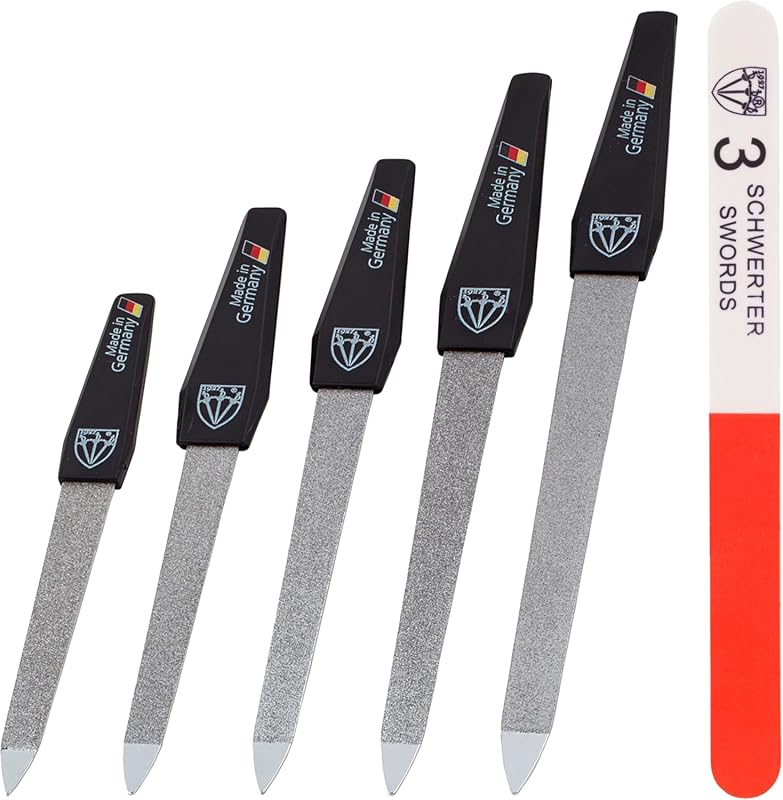 3 Swords Germany Sapphire Metal Nail File Set 5 Pieces with 3-Way Buff