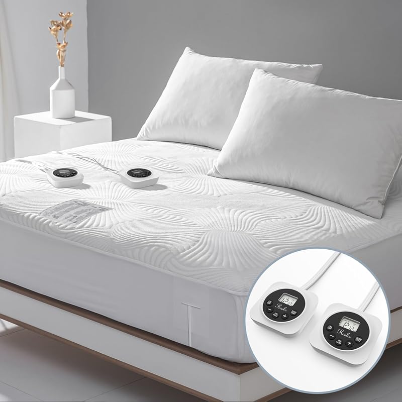King Size Electric Heated Mattress Pad with 12 Heat Settings, Memory a