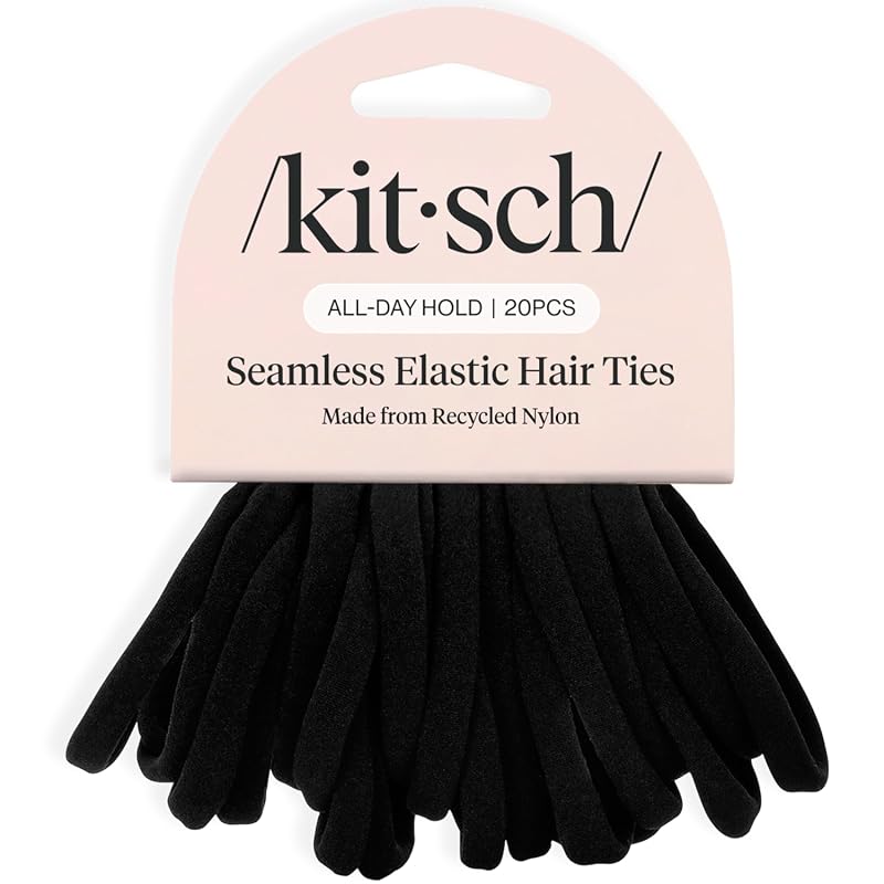 Kitsch No Damage Nylon Hair Ties - Stretchable Strong All-Day Hold Pon