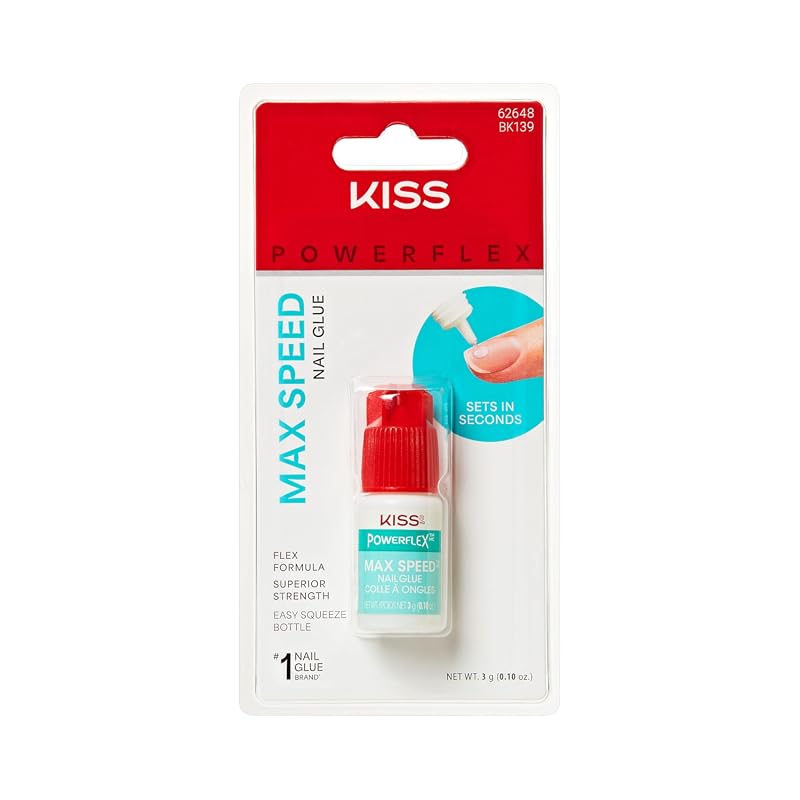 Kiss PowerFlex Maximum Speed Nail Glue - Fast Drying Adhesive for Glue