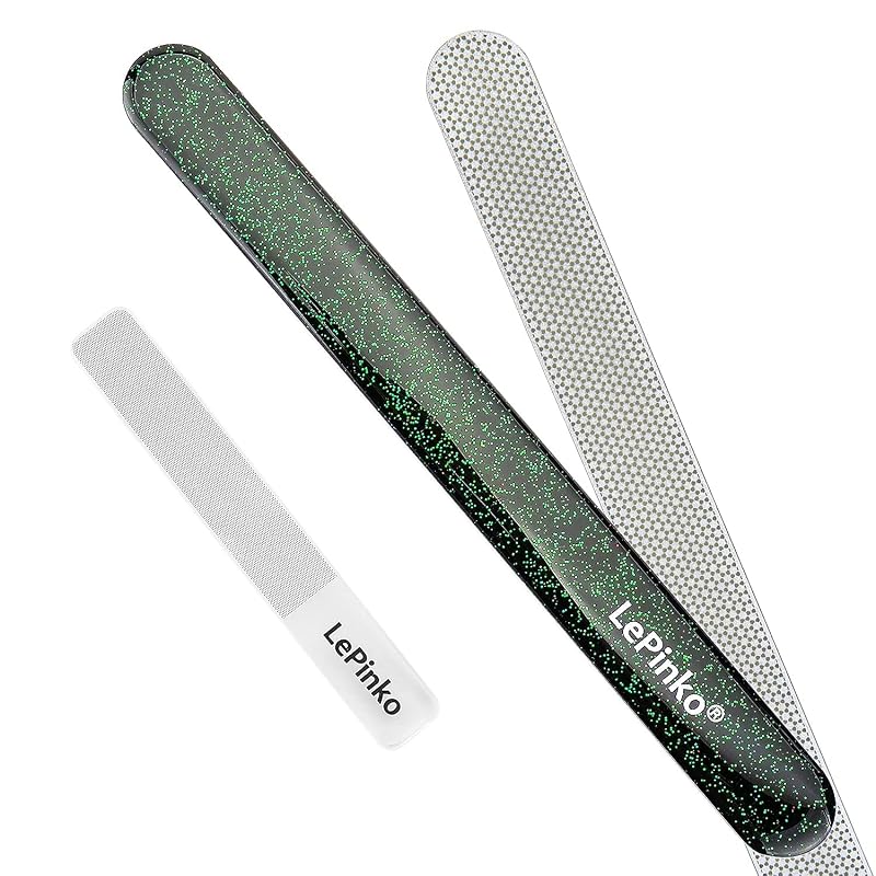 Diamond Metal Nail File and Nano Glass Buffer Set – Long Lasting Profe