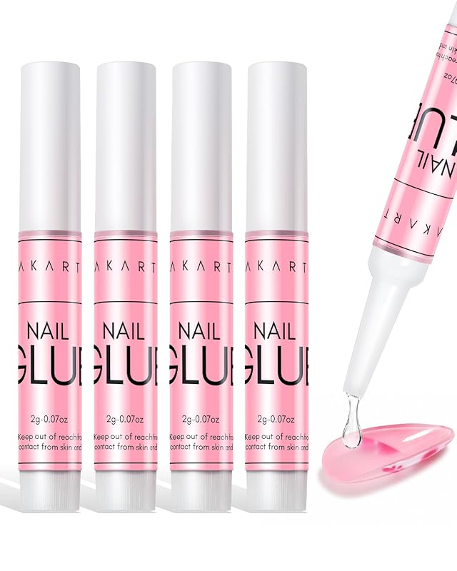 Makartt Nail Glue for Press On Nails, 5-10s Fast Air Dry No UV Lamp, H