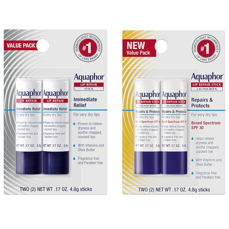 Aquaphor Lip Balm Set with Jojoba Oil and Shea Butter - Fragrance Free