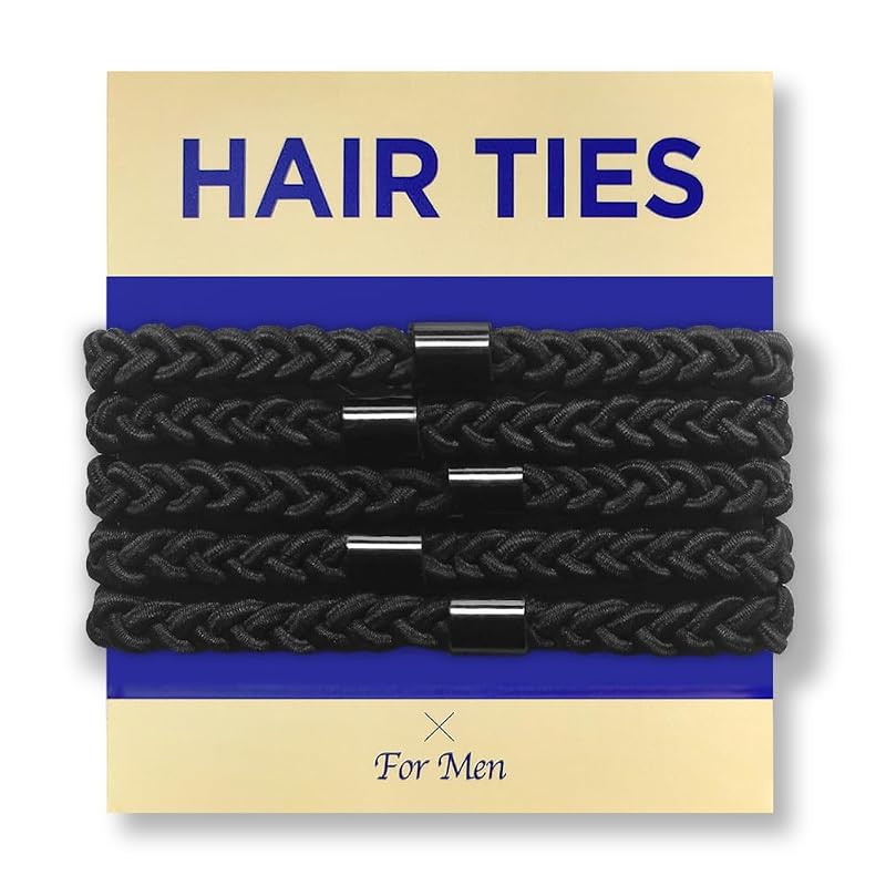 HAVHAF Braided Hair Ties for Men, No Crease or Breakage, Ideal for Bun
