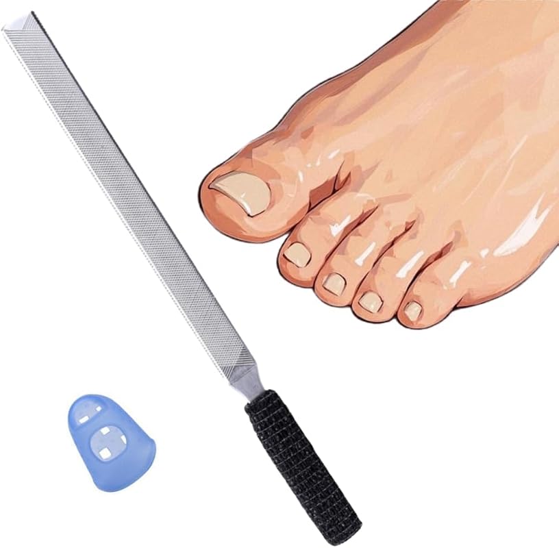 Stainless Steel 7 Inch Toe Nail Files for Thick Nails, Men, Seniors & 