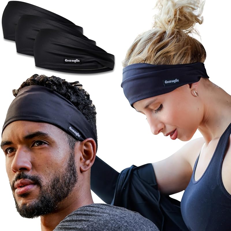 Unisex Non-Slip Headband for Men & Women, Moisture Wicking Sweatband f