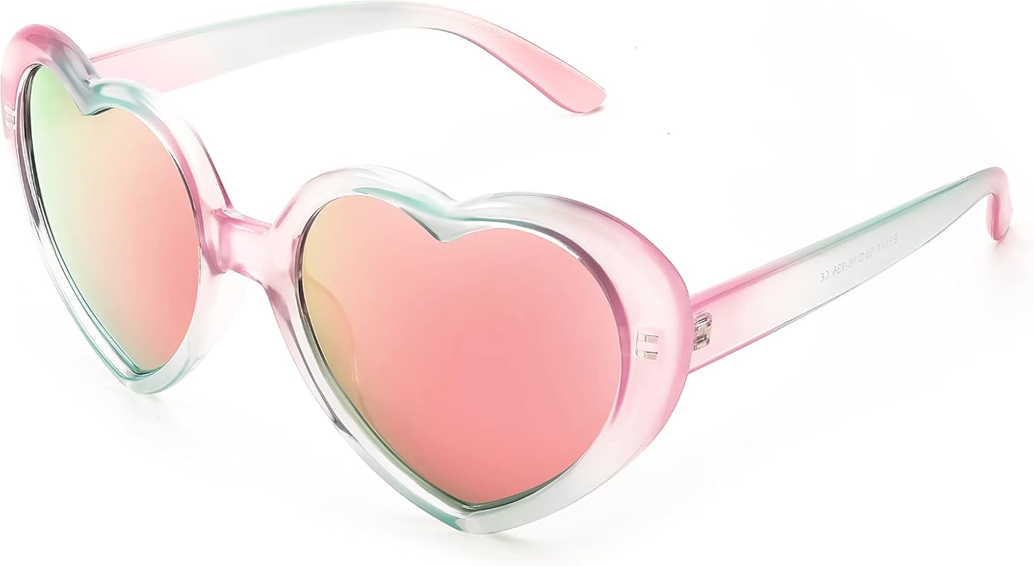 FEISEDY Polarized Heart Shaped Sunglasses Oversized Vintage UV400 Wome