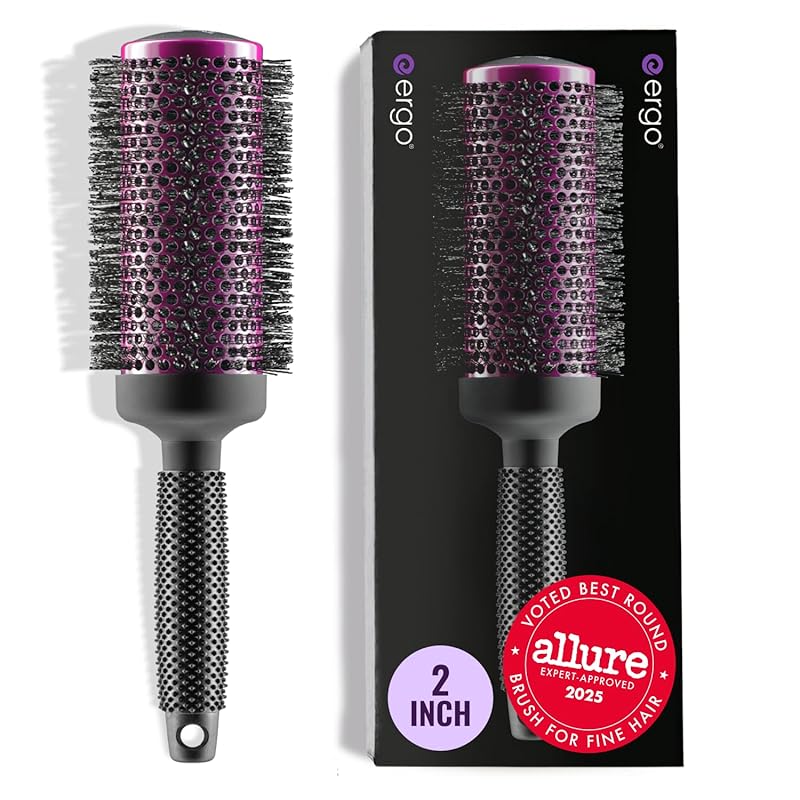 ERGO Super Gentle Salon Quality Round Brush for Volumizing Wet and Dry