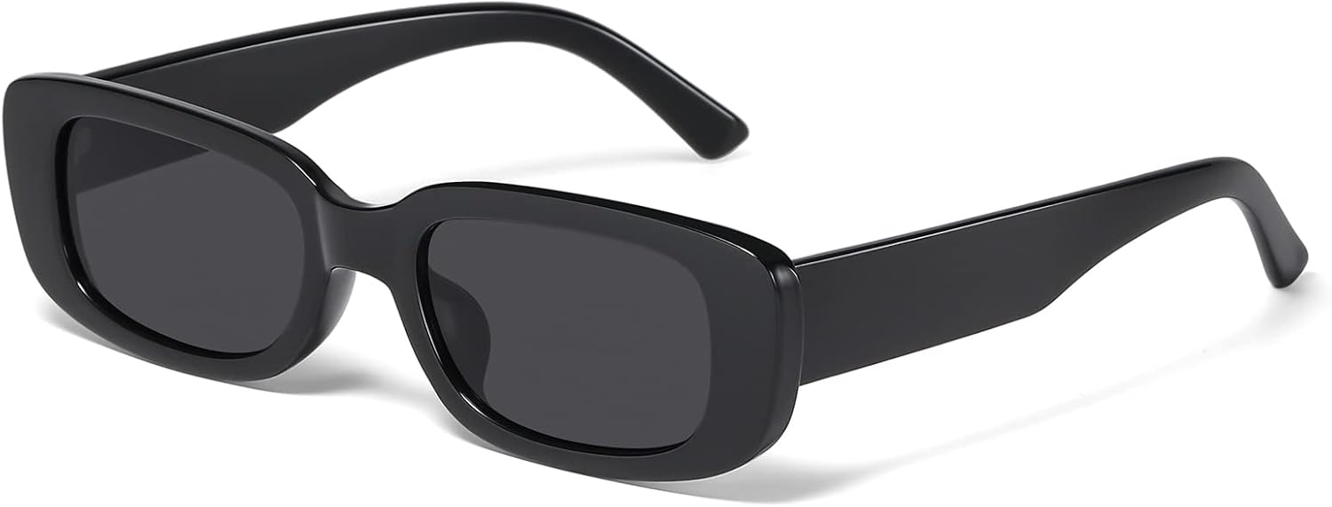 JASPIN Rectangle Sunglasses for Women Men, Trendy Y2k Retro 90s Square Frame UV Protection