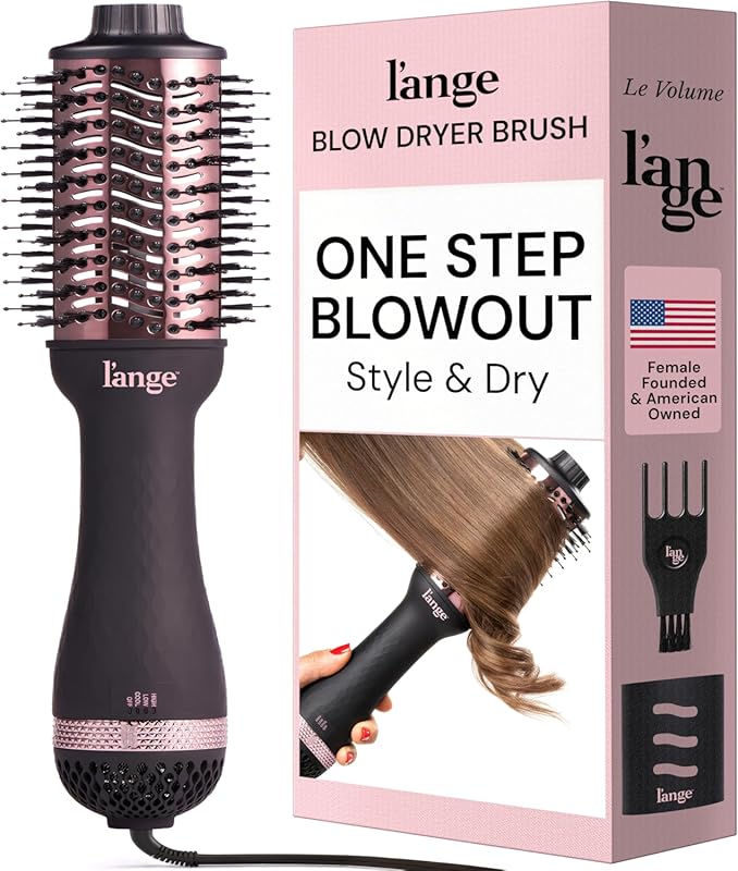 L'ANGE HAIR Le Volume 2‑in‑1 Titanium Blow Dryer Brush provides frizz‑