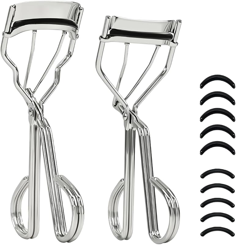 qiipii Dual‑Curvature Eyelash Curlers with Silver Comfort Grip – Inclu
