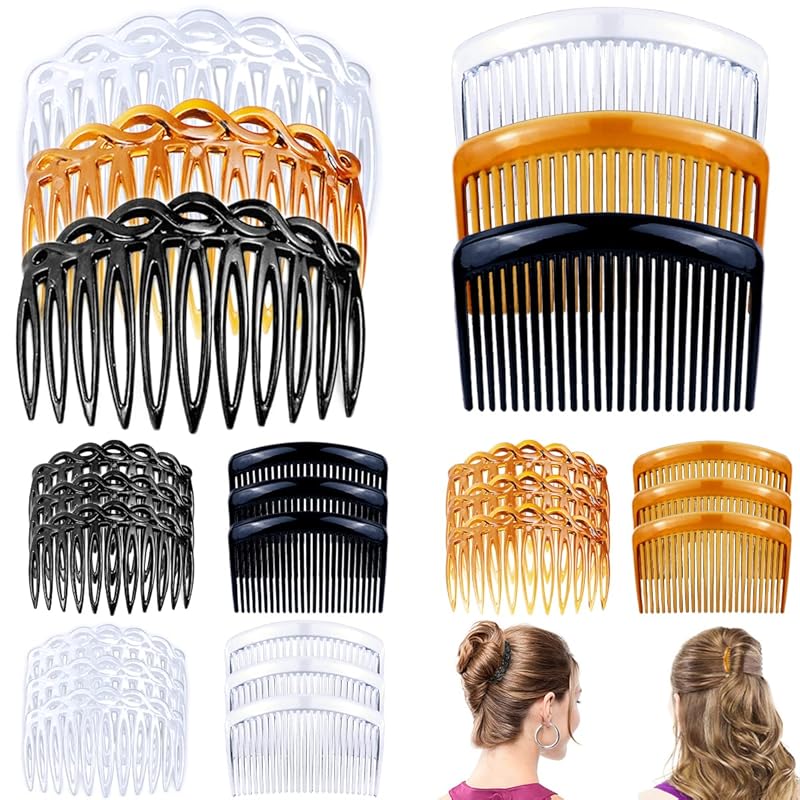 24 Pcs Lightweight Plastic French Twist Hair Side Combs for Women Girl