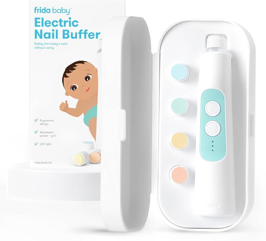 Frida Baby Electric Nail Buffer Kit, Safe File and Trimmer for Newborn
