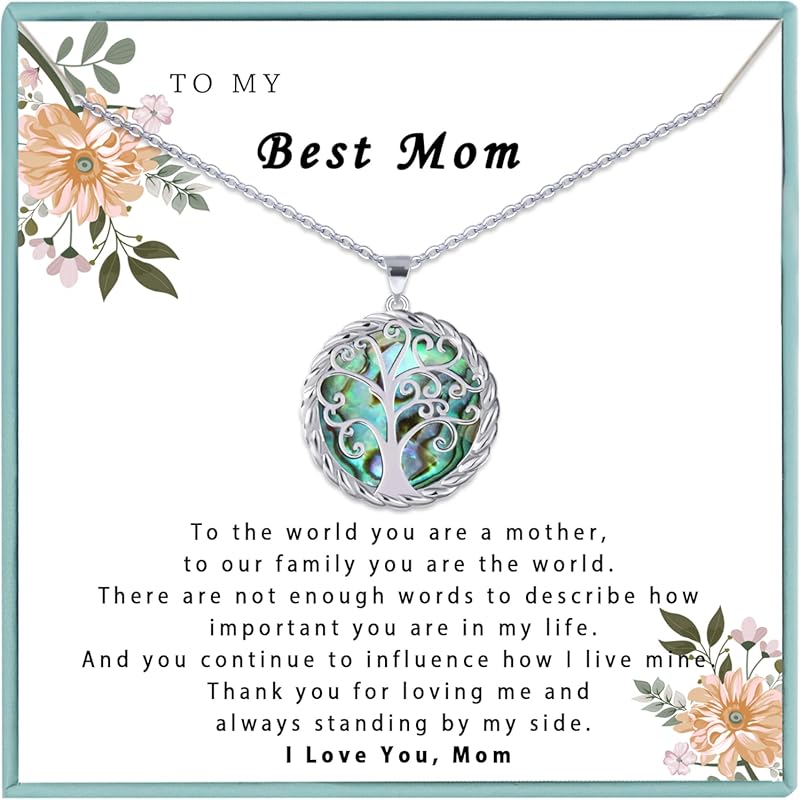 SmileBelle Silver Tree of Life Necklace - Mother's Day, Birthday Gift 