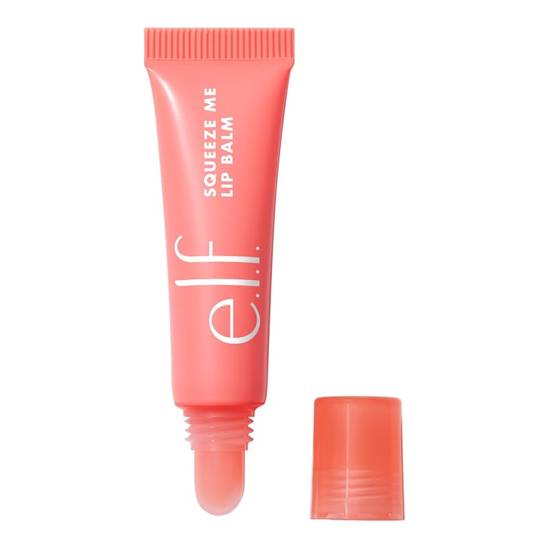 e.l.f. Squeeze Me Lip Balm, Moisturizing Balm with Hyaluronic Acid, Strawberry