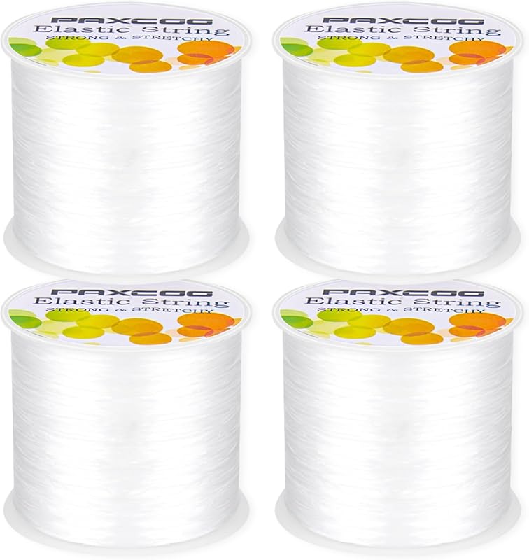 PAXCOO 4-Roll Stretch Magic Elastic Bead Cord for Bracelets, Necklaces
