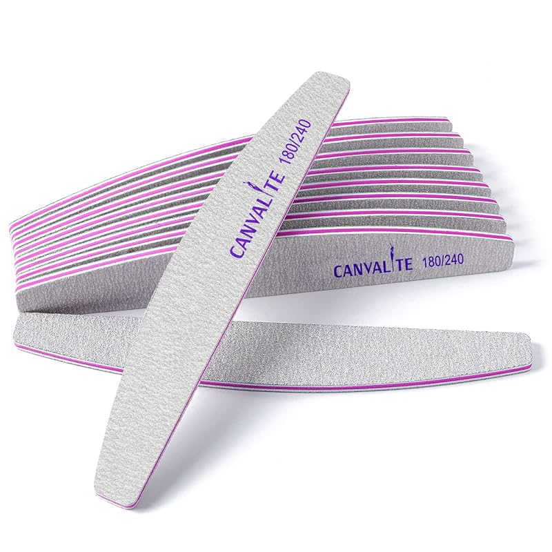 Canvalite 10 Pack Nail Files 180/240 Grit Emery Board Styling Tools Ho