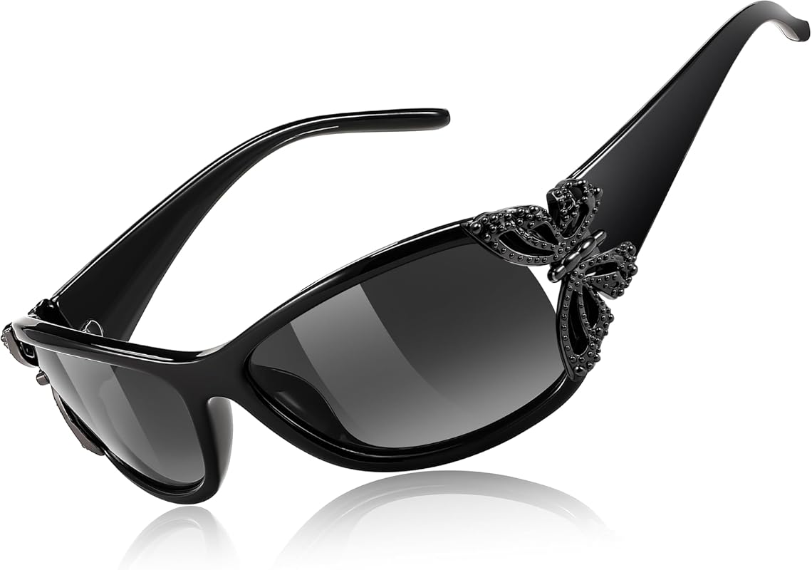 FEISEDY Y2K Wrap Around Butterfly Polarized Sunglasses – Trendy UV400 