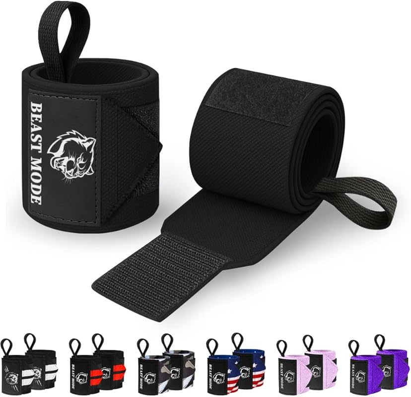 TECEUM Heavy-Duty Weightlifting Wrist Wraps with Thumb Loop
