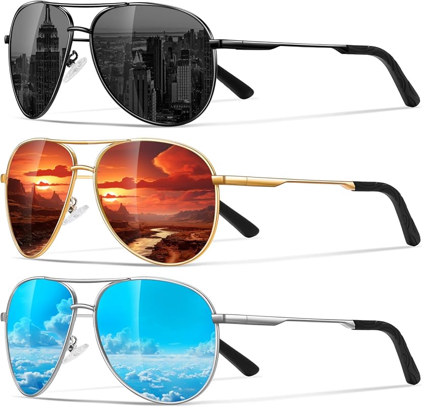 Eiuizah Polarized Aviator Sunglasses for Men and Women with UV Protect