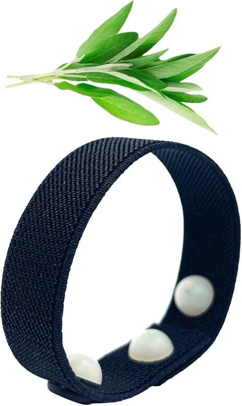 Knit Elastic Acupressure Hot Flash Bracelet with Clary Sage Aroma for